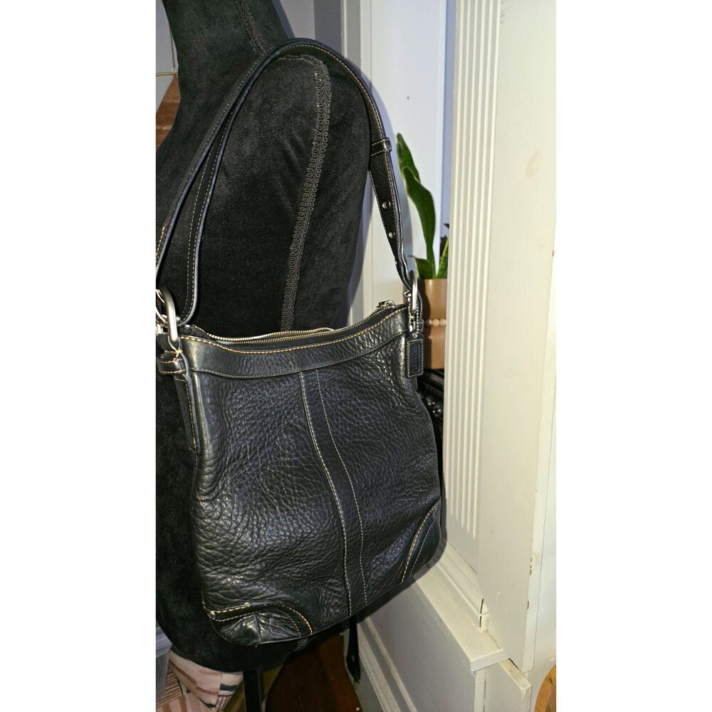 Coach Vintage Felicia Black Pebble Leather Crossbody Shoulder Bag 2008